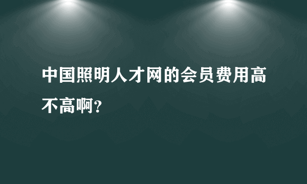 中国照明人才网的会员费用高不高啊？