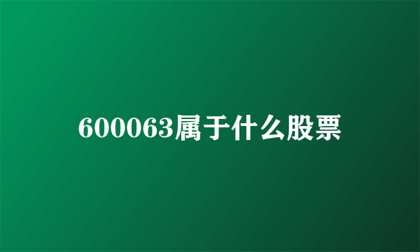 600063属于什么股票