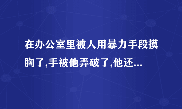 在办公室里被人用暴力手段摸胸了,手被他弄破了,他还到处和人说我和他开房间了,我报警警察会怎么处理啊?