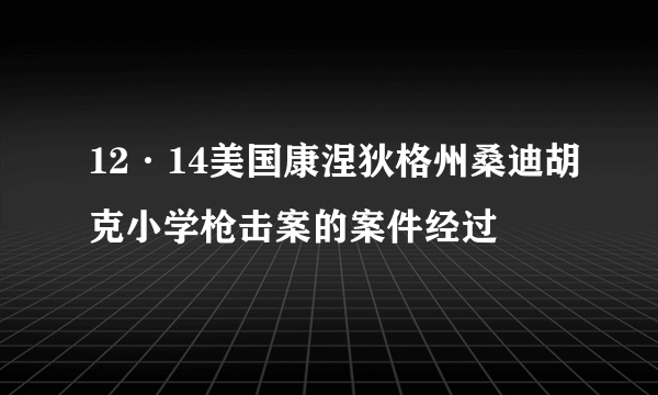 12·14美国康涅狄格州桑迪胡克小学枪击案的案件经过