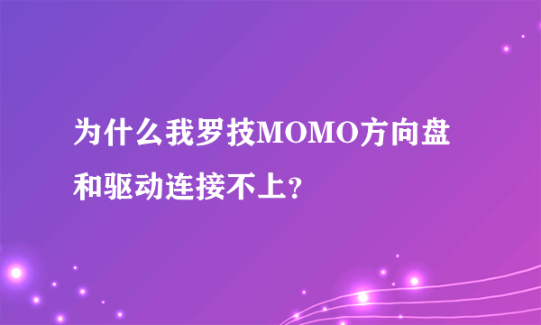 为什么我罗技MOMO方向盘和驱动连接不上？