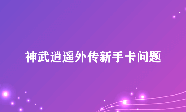 神武逍遥外传新手卡问题