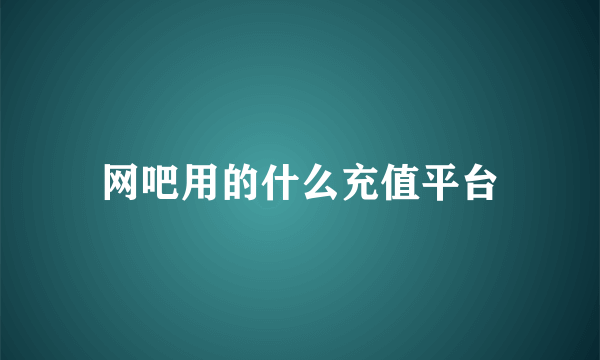 网吧用的什么充值平台