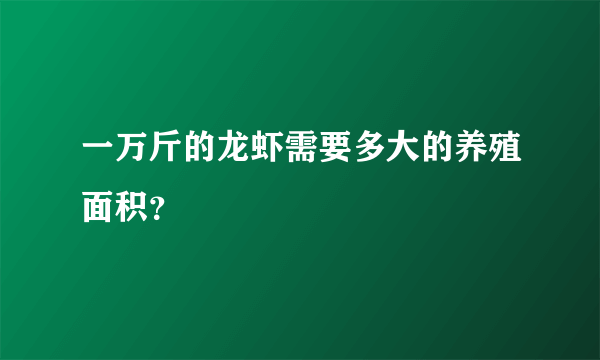 一万斤的龙虾需要多大的养殖面积？