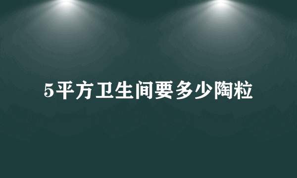 5平方卫生间要多少陶粒