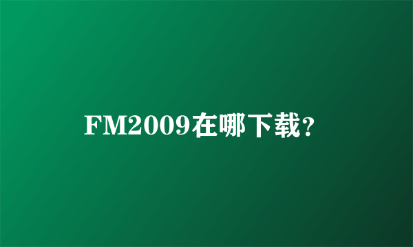 FM2009在哪下载？