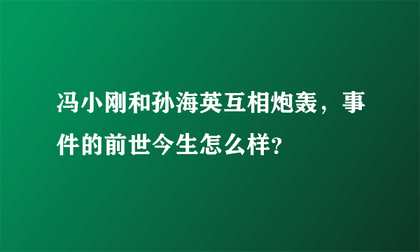 冯小刚和孙海英互相炮轰，事件的前世今生怎么样？