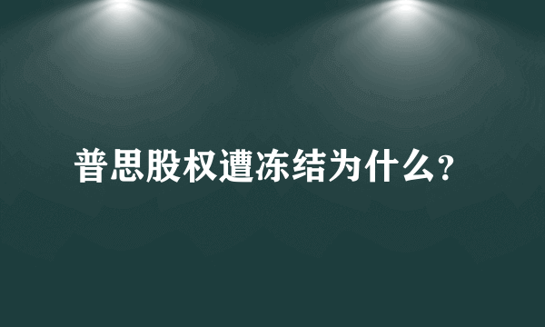 普思股权遭冻结为什么？