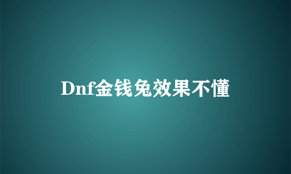 Dnf金钱兔效果不懂