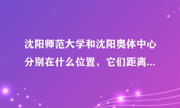 沈阳师范大学和沈阳奥体中心分别在什么位置，它们距离多远？怎样才能从沈师大到奥体中心？