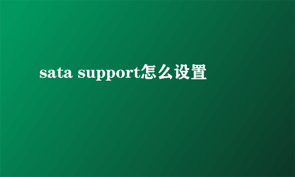 sata support怎么设置