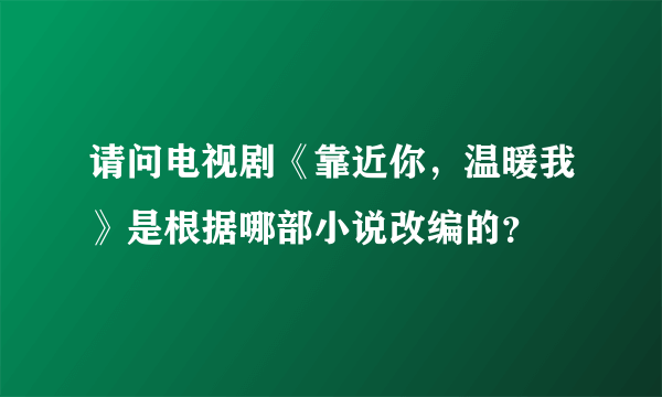 请问电视剧《靠近你，温暖我》是根据哪部小说改编的？