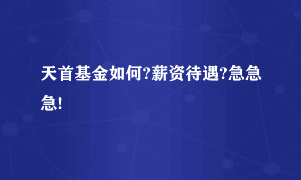 天首基金如何?薪资待遇?急急急!