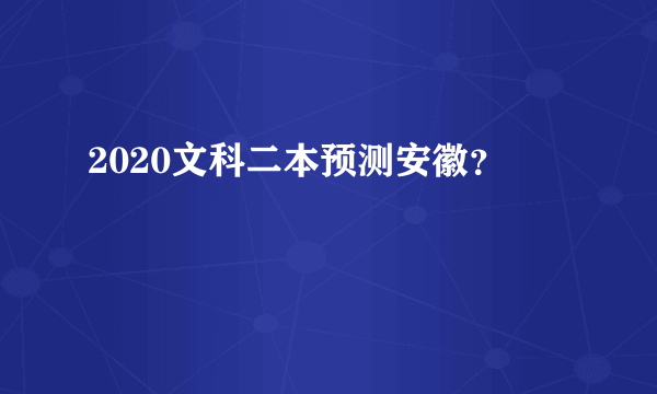 2020文科二本预测安徽？