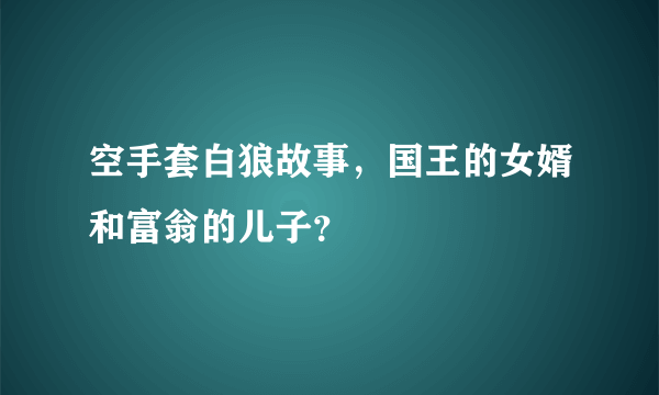 空手套白狼故事，国王的女婿和富翁的儿子？