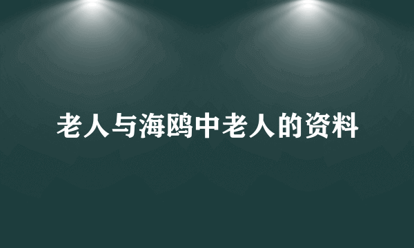 老人与海鸥中老人的资料