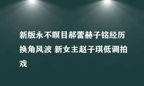 新版永不瞑目郝蕾赫子铭经历换角风波 新女主赵子琪低调拍戏