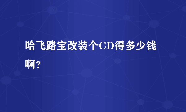 哈飞路宝改装个CD得多少钱啊？