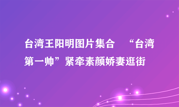 台湾王阳明图片集合   “台湾第一帅”紧牵素颜娇妻逛街