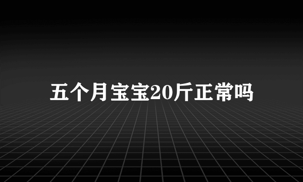 五个月宝宝20斤正常吗