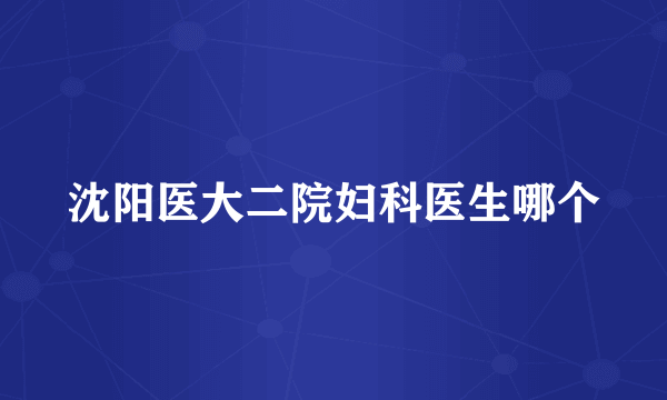 沈阳医大二院妇科医生哪个