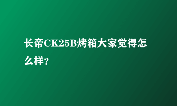 长帝CK25B烤箱大家觉得怎么样？