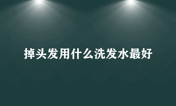 掉头发用什么洗发水最好