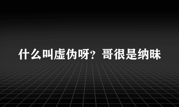 什么叫虚伪呀？哥很是纳昧