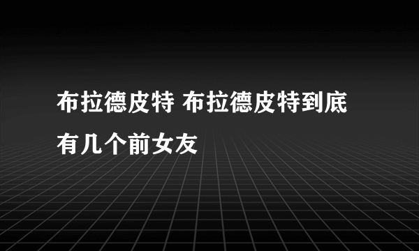 布拉德皮特 布拉德皮特到底有几个前女友