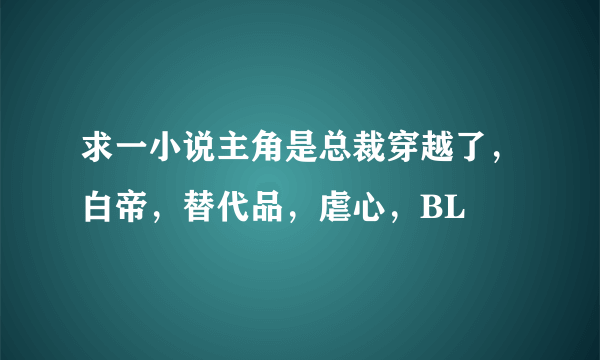 求一小说主角是总裁穿越了，白帝，替代品，虐心，BL