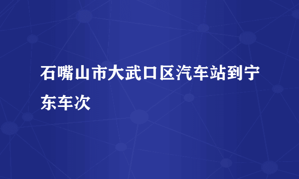 石嘴山市大武口区汽车站到宁东车次