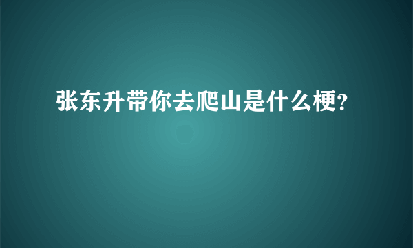 张东升带你去爬山是什么梗？