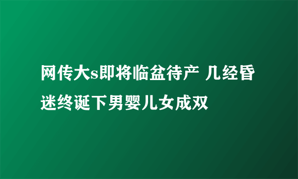 网传大s即将临盆待产 几经昏迷终诞下男婴儿女成双