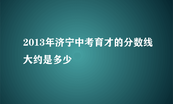 2013年济宁中考育才的分数线大约是多少