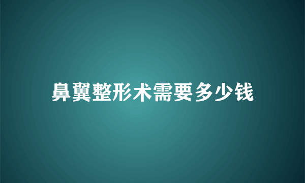 鼻翼整形术需要多少钱