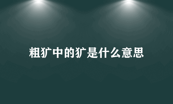 粗犷中的犷是什么意思