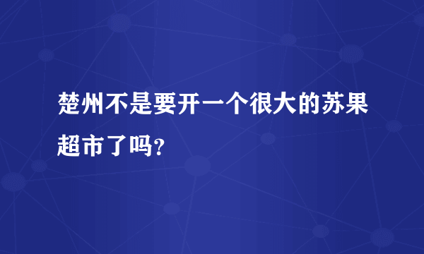 楚州不是要开一个很大的苏果超市了吗？