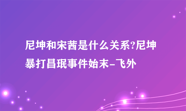 尼坤和宋茜是什么关系?尼坤暴打昌珉事件始末-飞外