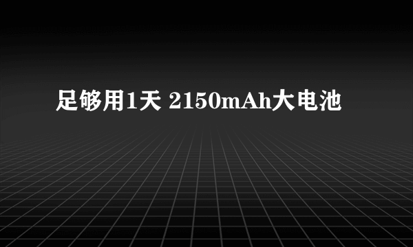 足够用1天 2150mAh大电池