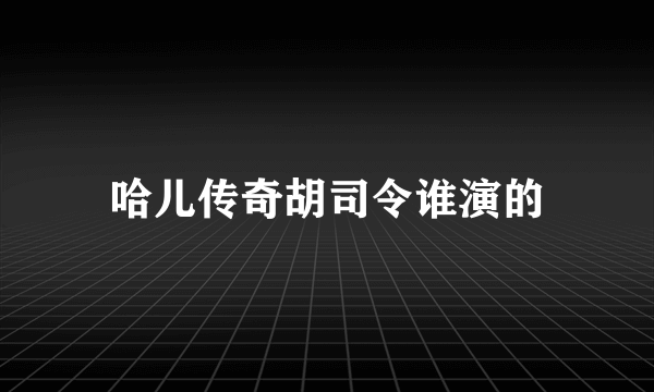 哈儿传奇胡司令谁演的