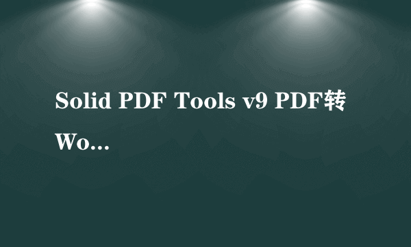 Solid PDF Tools v9 PDF转Word怎么用！