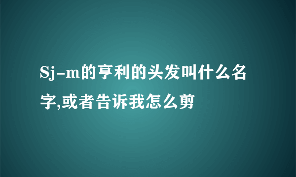 Sj-m的亨利的头发叫什么名字,或者告诉我怎么剪