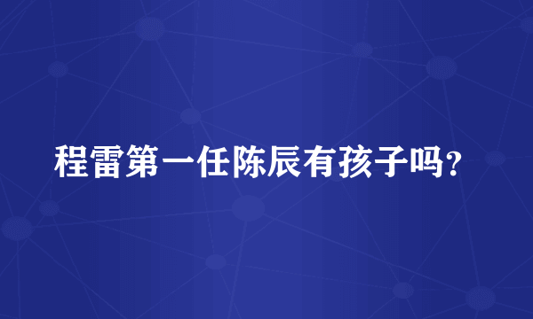 程雷第一任陈辰有孩子吗？