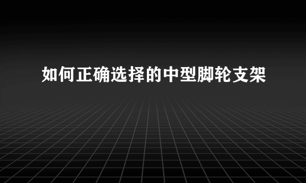 如何正确选择的中型脚轮支架