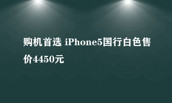 购机首选 iPhone5国行白色售价4450元