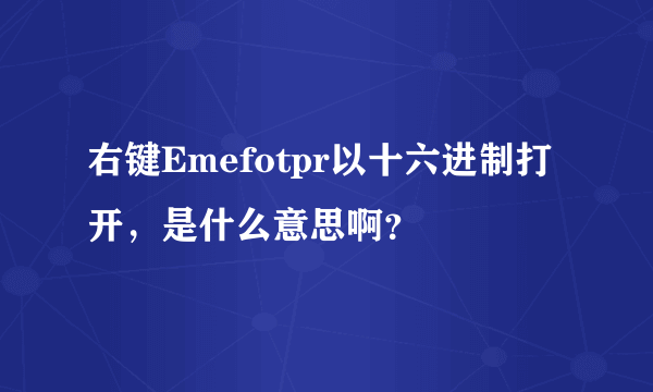 右键Emefotpr以十六进制打开，是什么意思啊？