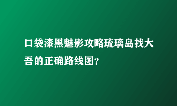 口袋漆黑魅影攻略琉璃岛找大吾的正确路线图？