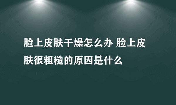 脸上皮肤干燥怎么办 脸上皮肤很粗糙的原因是什么