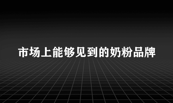 市场上能够见到的奶粉品牌