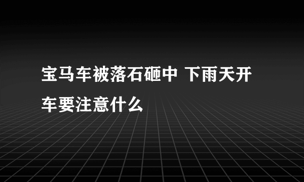 宝马车被落石砸中 下雨天开车要注意什么